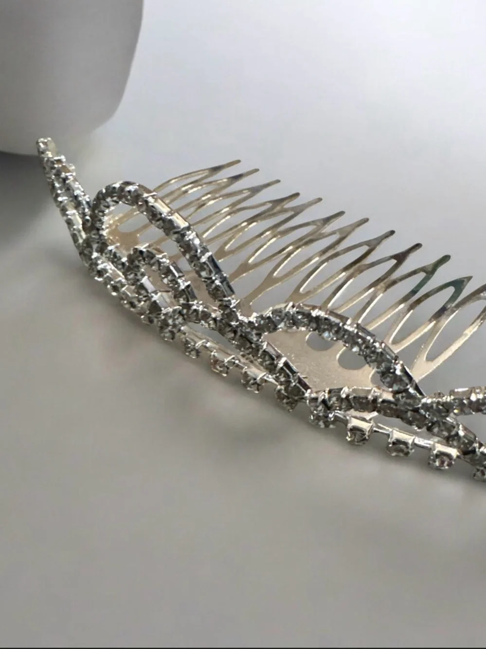 Silver Rhinestone Tiara Headband - Elegant Women’s Accessory 1589